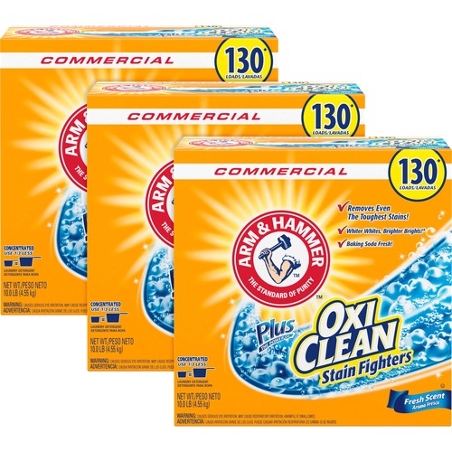 Church & Dwight Co., Inc. Laundry Detergent,Powder,OxiClean,130 Loads,10 lb,3/CT,WE