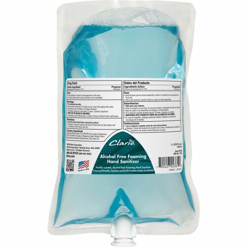 Betco Corporation Hand Sanitizer, Foaming, f/Clario, 1000ml, Light Green