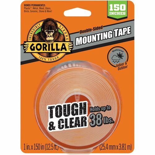 The Gorilla Glue Company Mounting Tape, Double-Sided, 2-1/2"Wx1"Lx2-1/2"H, Clear-GOR6036002