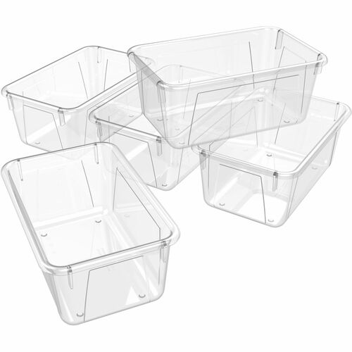 Storex Industries Corporation Bin, 7-4/5"Wx12-1/10"Lx5-1/5"H, 5/CT, Clear