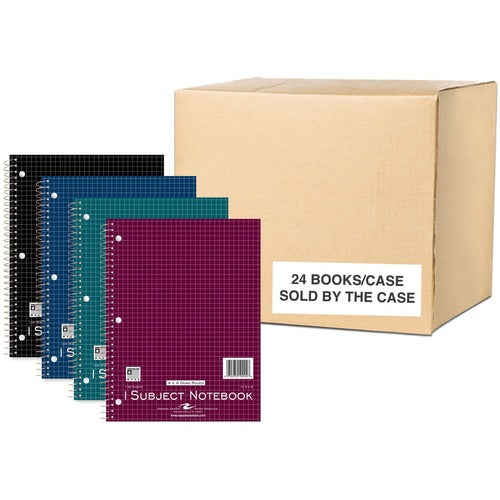 Roaring Spring Paper Products Notebook,3HP,4x4 Ruled,100 Sht,10-1/2"x8",24/CT,AST