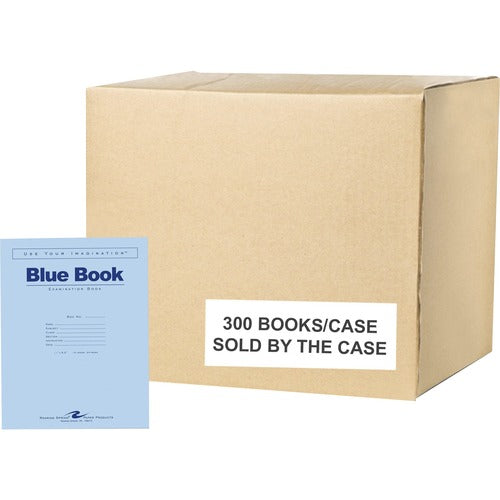 Roaring Spring Paper Products Exam Book, Wide Ruled, 12 Shts, 11"x8-1/2", 8/CT, Blue