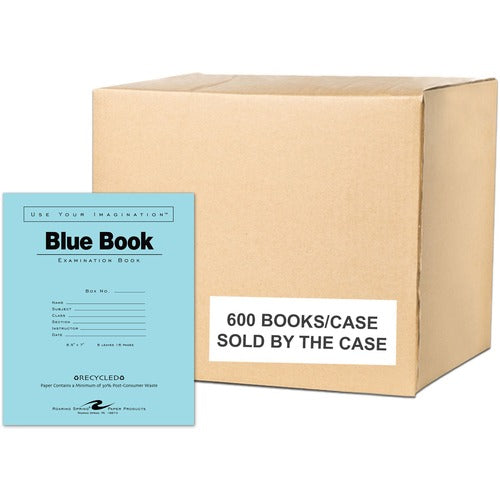 Roaring Spring Paper Products Exam Book,Wide-Rld,8 Recycled SHT,7"x8-1/2",600/CT,BE Cover