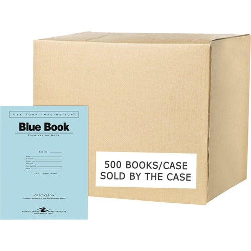 Roaring Spring Paper Products Exam Book,Wide-Rld,8 Recycled SHT,8-1/2"x11",500/CT,BE Cover