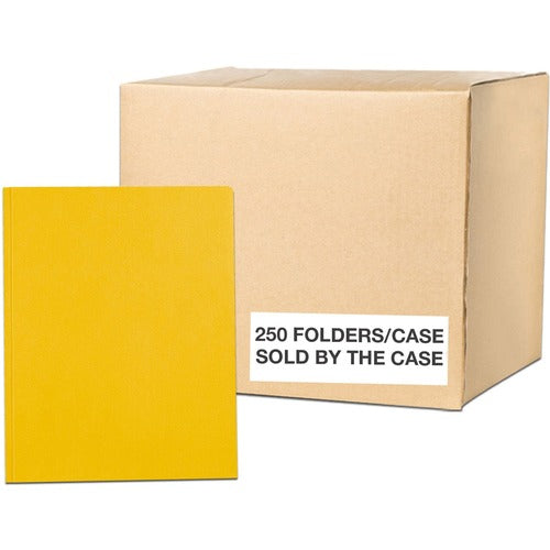 Roaring Spring Paper Products Folders,w/Fasteners/Pockets,9-1/2"x11-3/4",250/CT,Yellow