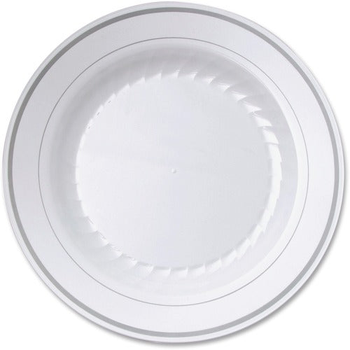 WNA Comet Plates, Round, Heavyweight Plastic, 9" Dia, 120/CT, White