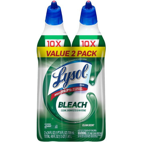 Reckitt Benckiser Toilet Bowl Cleaner, w/ Bleach, 24oz, 2/PK, 4PK/CT, Blue Top