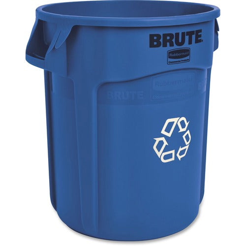 Rubbermaid Commercial Products Recycling Container, Brute, w/Handles, 20 Gal, 6/CT, Blue