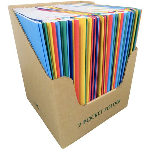 Roaring Spring Paper Products Folders,w/Fasteners/Pockets,9-1/2"x11-3/4",100/CT,AST