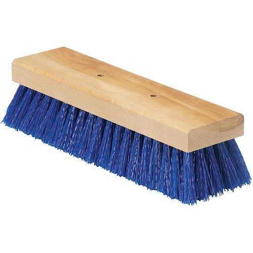 SKILCRAFT Deck Brush, f/Outdoor Use, Poly Bristles, 10", Blue