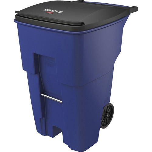 Rubbermaid Commercial Products Brute Container w/Lid,Mobile,95 Gal,37-1/5"x28-3/5"x46",BE