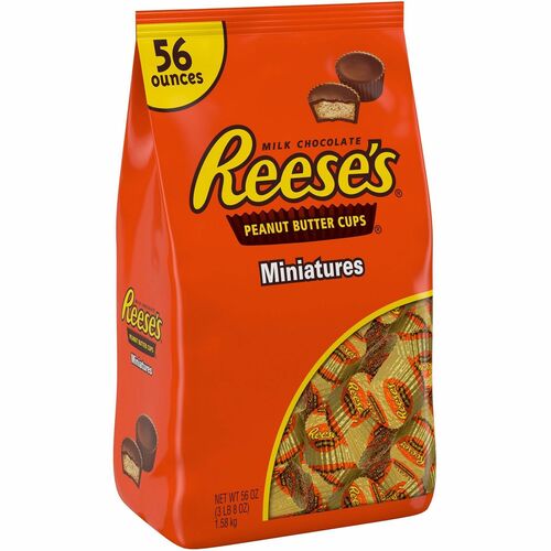 Hershey Co Candy,Peanut Butter Cups,Miniatures,56 oz Bag