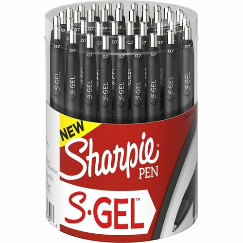 Newell Brands Sharpie Pen, Gel, 0.7mm, 36/BX, Black Ink/Black Barrel
