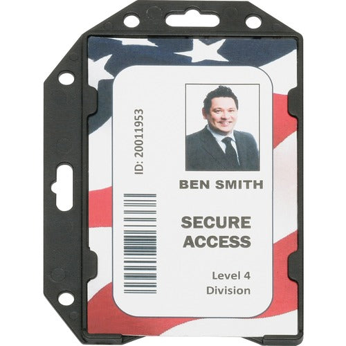 SKILCRAFT ID Holder, RFID Protection, 1-Sided, 1 DZ, Clear/Black