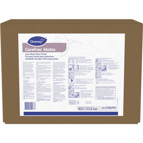 Diversey Care Floor Finish, Matte, Carefree, 5 Gallon, White-DVO5104757