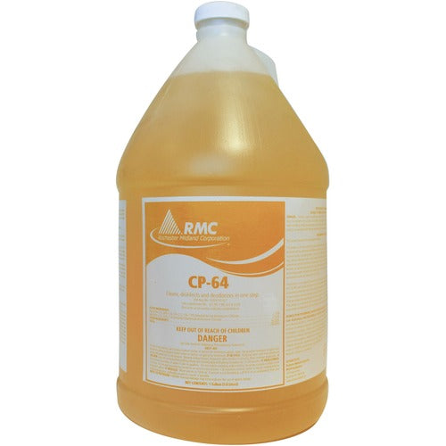 Rochester Midland Corporation Disinfectant/Cleaner, CP-64, f/Hospitals, 1 Gal, Yellow