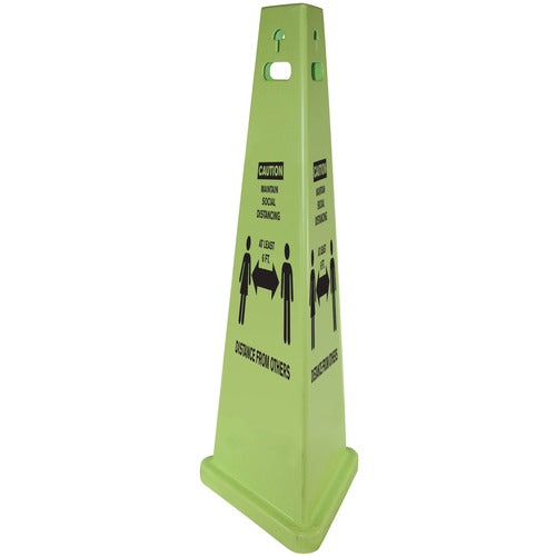 Impact Products Safety Sign,Social Distancing,3-sided,14-3/4"Base,40"H,FLGN