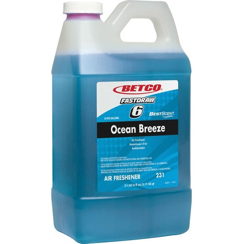 Betco Corporation Deodorizer,Conc,Fast Draw,Ocean Breeze,2Liter,Turquoise