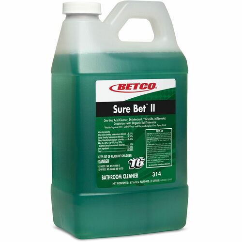 Betco Corporation Disinfectant,Cleaner/Deodorizer,Bathroom,2-Liter,4/CT,GN