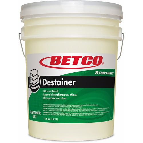 Betco Corporation Destainer,Liquid,MildChlorine Scent, 5 Gal Pail, Light Amber