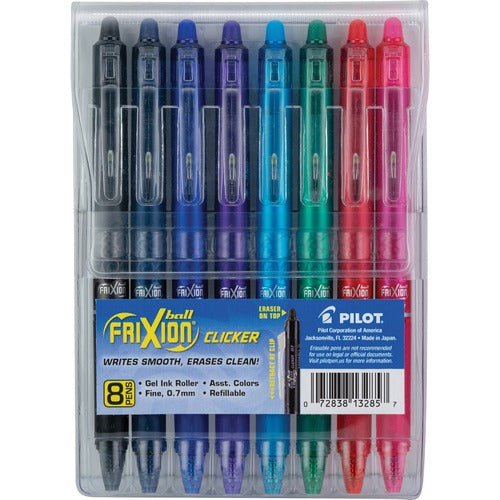 Pilot Pen, Gel, 0.7mm Point, 3/5"Wx3/5"Lx5-9/10"H, 8/PK, AST
