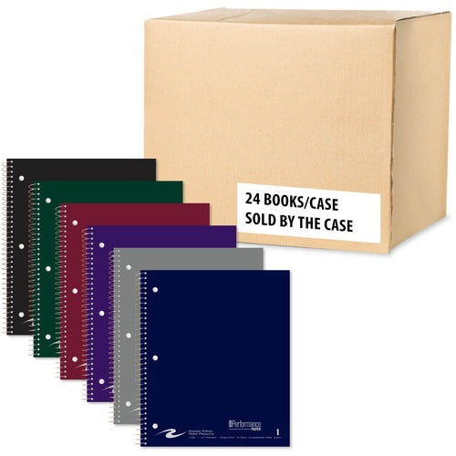 Roaring Spring Paper Products Notebook,1Subject,3HP,Law-Ruled,80Sht,9"x11",24/CT,AST