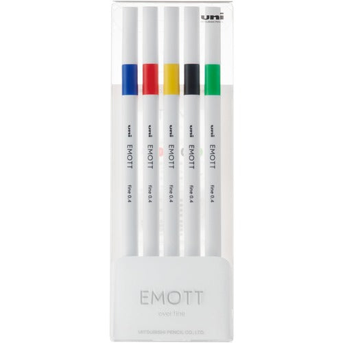 uni-ball Corporation Pen, Nib Tip, 0.4mm Line, 2-2/5"Wx4/5"Lx6-1/2"H, 5/ST, AST