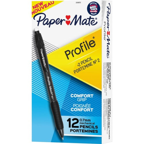 Paper Mate Mechanical Pencil, No. 2, 0.7mm Lead, Profile, 1 DZ, Black