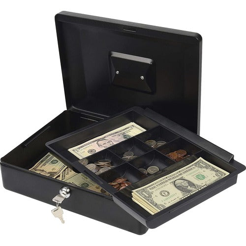 Carl Mfg Security Box, 9"Wx12-1/2"Lx4"H, Black