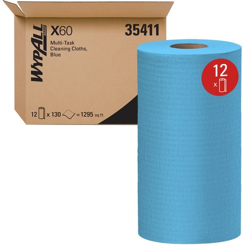 Kimberly-Clark Professional Cloths, WypAll X60, 130 Sht/RL, 9.8"x12.2", 12RL/CT, BE