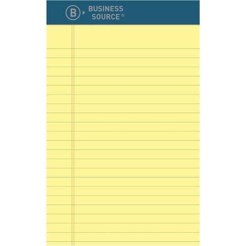 Business Source Writing Pad, Premium, 5"x8"x0.2",50Sh/Pad,1 DZ, Canary