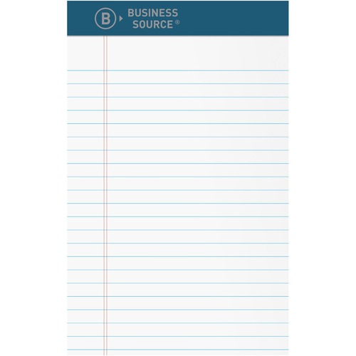 Business Source Writing Pad, Premium, 5"x8"x0.2",50 Sh/Pad,1 DZ, White