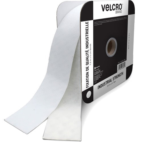 Velcro Industries Fastener, Tape, Industrial Strength, 2"Wx25'Lx1/4"H, White