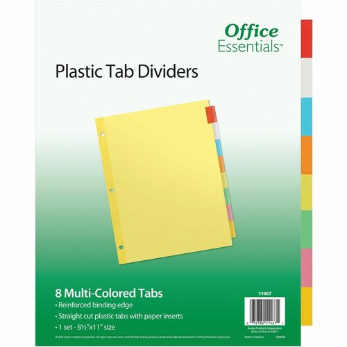 Avery Economy Insertable Dividers, 11"x8-1/2", 8 Tabs, AST