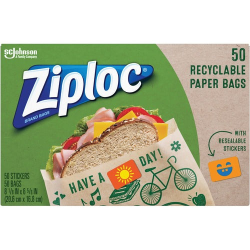 S.C. JOHNSON & SON, INC Paper Bags,Resealable,3"x7-7/10"x5",50/BX,BN