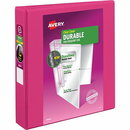 Avery View Binder,Slant Ring,DuraHinge,1-1/2" Cap,6/CT,Pink