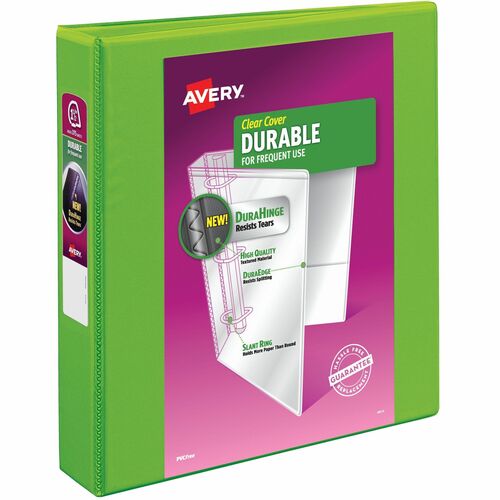 Avery View Binder,Slant Ring,DuraHinge,1-1/2" Cap,6/CT,Green