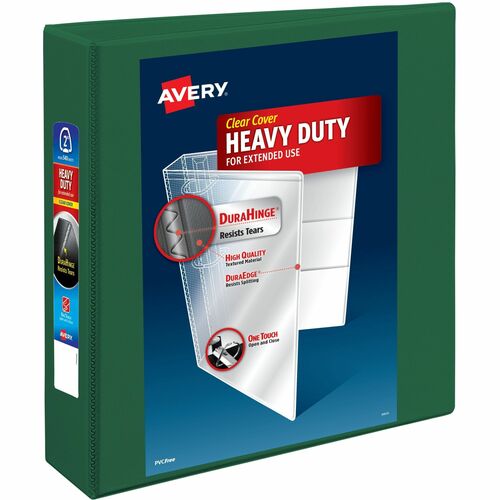 Avery View Binder, Hvy-dty, EZD Ring, 2" Cap, 6/CT, Green