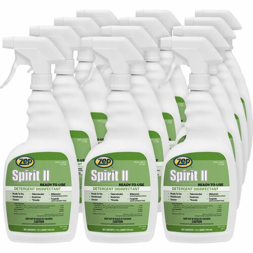 Zep Commercial Detergent Disinfectant, Ready-to-Use, 1 QT, 12/CT, Multi