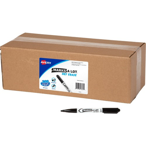 Avery Dry-Erase Markers, Bullet Tip, Value Pack, 200/CT, Black
