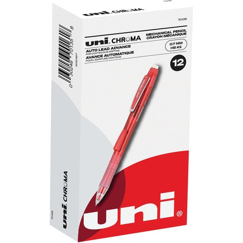 uni-ball Corporation Pencils, Mechanical, Chroma, 0.7mm, Red Barrel