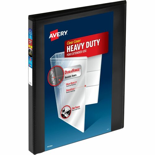 Avery View Binder,DuraHinge,1/2" Cap,8-1/2"x11",6/CT,Black