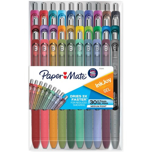 Paper Mate Pen, Gel, InkJoy, Stick, 0.7mm, 30/PK, AST