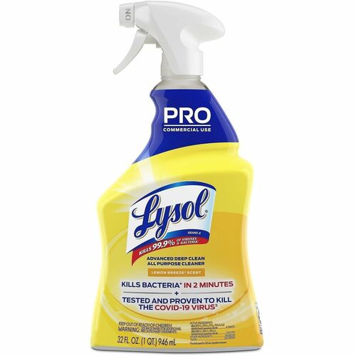 Reckitt Benckiser Disinfectant/Cleaner Spray, Advanced, Lemon Breeze, 32oz, CL