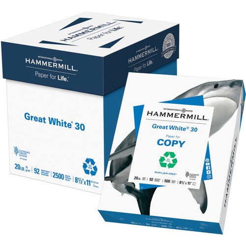 Hammermill Copy Paper,Recycled,20 lb,75GSM,8-1/2"X11",500/RM,5RM/CT,WE-HAM86710