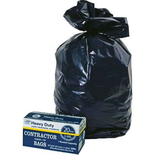 Webster Contractor Bags, 3 mil, 32"Wx50"H, Black