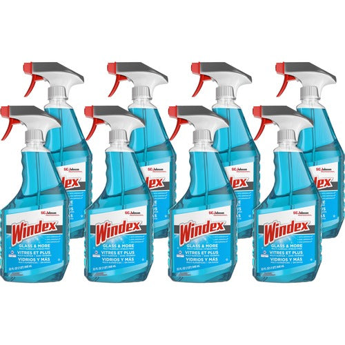 S.C. JOHNSON & SON, INC Cleaner, Windex, f/Glass/Multisurface, 32oz, 8/CT, Blue
