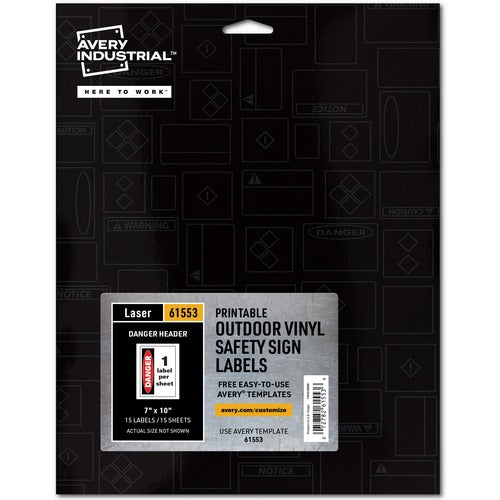 Avery Sign Label,"Danger",Perm,7"x10",15/PK,MI