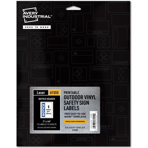 Avery Sign Label,"Notice",Perm,7"x10",15/PK,MI