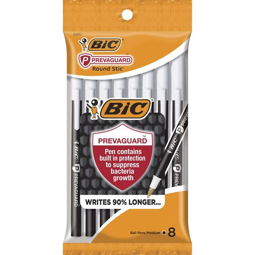 Bic Pen, Antibacterial, Ballpoint, Blister Card, 8/PK, Black